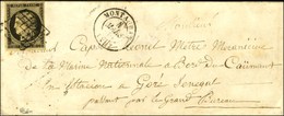 Grille / N° 3 Càd T 15 MONTAUBAN Sur Lettre Adressée à Un Militaire '' De La Marine Nationale à Bord Du Caïmant En Stati - 1849-1850 Cérès