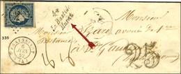 PC 282 / N° 4 Càd T 15 FRAYSSINET (44) Cursive 44 / La Bastide / Murat Sur Lettre Insuffisamment Affranchie Taxée 25 DT. - 1849-1850 Cérès