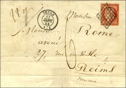 Grille / N° 7 (vermillon Vif De Sedan) Càd T 15 SEDAN (7) 13 JANV. 51 + Taxe 6 Manuscrite Sur Lettre En Triple Port (22 - 1849-1850 Ceres