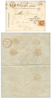 PC 612 / N° 16 Càd T 15 CARCASSONNE (10) Sur Enveloppe Chargée De Télégraphie Privée Imprimée Avec La Dépêche Télégraphi - 1853-1860 Napoléon III