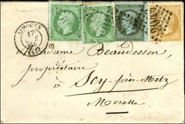 GC 2049 / N° 19 + 20 (2) + 21 Càd T 15 LIMOGES (81) Sur Lettre Pour Scy Près Metz. 1865. Affranchissement Volontaire 21c - 1862 Napoléon III.