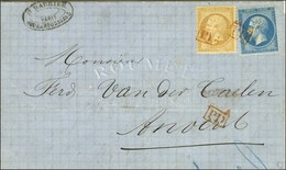 PD Rouge / N° 21 + 22 Càd Sur Lettre Avec Texte Daté De Paris Le 19 Mai 1866 Pour Anvers. Au Verso, Càd D'arrivée. - SUP - 1862 Napoléon III