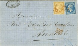 PD Rouge / N° 21 + 22 Càd Sur Lettre Avec Texte Daté De Paris Le 19 Mai 1866 Pour Anvers. Au Verso, Càd D'arrivée. - SUP - 1862 Napoleon III