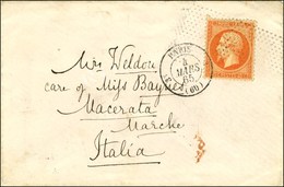 Roulette De Pointillés / N° 23 Càd PARIS (60) Sur Lettre Pour L'Italie. 1865. - SUP. - 1862 Napoléon III