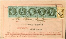 GC 3341 / N° 25 Bande De 5 (1 Ex Pd) + 59 Sur Avis De Réception. 1873. - TB / SUP. - R. - 1863-1870 Napoléon III Con Laureles