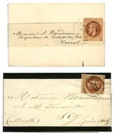 Lot De 2 Imprimés Affranchis Avec N° 26 Dont Une Carte De Visite Sous Bande. - TB / SUP. - 1863-1870 Napoléon III Con Laureles