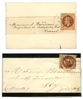 Lot De 2 Imprimés Affranchis Avec N° 26 Dont Une Carte De Visite Sous Bande. - TB / SUP. - 1863-1870 Napoléon III Lauré