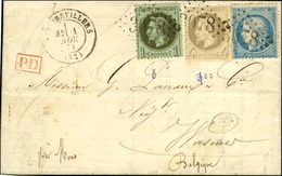 GC 3078 / N° 25 + 27 + 37 Càd T 17 RAMBERVILLERS (82) Sur Lettre Pour La Belgique. 1871. - TB. - 1863-1870 Napoléon III Con Laureles