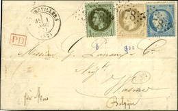 GC 3078 / N° 25 + 27 + 37 Càd T 17 RAMBERVILLERS (82) Sur Lettre Pour La Belgique. 1871. - TB. - 1863-1870 Napoléon III. Laure