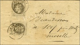 Càd T 17 GARE DE NANCY (52) / N° 27 (2) Nuance Gris Foncée Sur Bande D'imprimé Pour Scy Près Metz. 1869. - TB. - R. - 1863-1870 Napoléon III Con Laureles