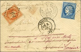 GC 978 / N° 60 Càd T 17 CHAUMONT EN BASSIGNY (50) Sur Lettre Adressée à Vesoul Réexpédiée Scy Près Metz (Lorraine) à L'a - 1863-1870 Napoléon III Con Laureles