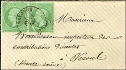 Càd T 17 BAYONNE (64) 31 DEC. 72 / N° 35 Paire Sur Enveloppe Carte De Visite Pour Vesoul. Au Verso, Càd D'arrivée 2 JANV - 1870 Asedio De Paris