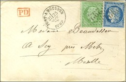 GC 2924 / N° 35 + 60 Càd T 16 PONT A MOUSSON (52) Sur Lettre Adressée à Scy Près Metz (Moselle). Au Verso, Càd D'arrivée - 1870 Asedio De Paris