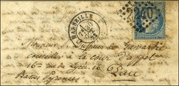 Lettre Avec Texte Daté De Pondichéry Le 28 Septembre 1872 Acheminée Jusqu'à Marseille Pour Pau. GC 2240 / N° 60 Càd T 17 - 1871-1875 Cérès