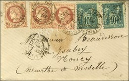 Càd CHATILLON-S-SEINE / N° 51 (3) + 76 (2) (1c En Trop) Sur Lettre Pour Nancy. 1877. Bel Affranchissement Composé. - TB - 1876-1878 Sage (Typ I)