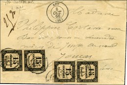 Càd T 15 APT (86) / Taxe N° 3 Paire (2) (1 Ex Pd) Sur Lettre Adressée à Joucas. Au Recto, Mention 25 Grammes. 1866. - TB - 1859-1959 Cartas & Documentos