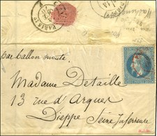 Càd Rouge PARIS SC 9 OCT. 70 / N° 29 Sur Lettre Sans Texte Pour Dieppe. Au Verso, Càd De Passage CALAIS A PARIS 14 OCT. - Guerra De 1870