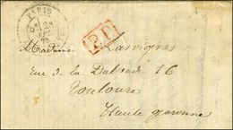 Càd PARIS / LA VILLETTE 28 SEPT. 70 + P.P. Rouge Sur Lettre Avec Texte Daté Fort D'Aubervilliers Pour Toulouse. Au Verso - War 1870