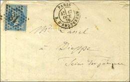 Etoile 18 / N° 29 Càd PARIS / R. D'AMSTERDAM Sur Lettre Pour Dieppe. Au Verso, Càd D'arrivée 22 OCT. 70. LE VICTOR HUGO. - War 1870