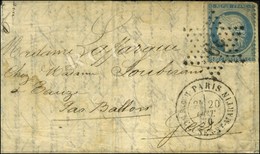 Etoile 39 (rare) / N° 37 Càd PARIS / R. DES ECLUSES ST MARTIN 20 OCT. 70 Sur Lettre Pour Eauze (Gers). Au Verso, Càd D'a - Krieg 1870