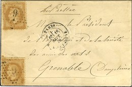 Etoile 9 / N° 28 (2) Càd PARIS / R. MONTAIGNE 18 SEPT. 70 6e Levée Sur Lettre Sans Texte Pour Grenoble. Au Verso, Càd D' - Krieg 1870