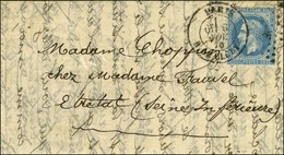 Etoile 24 / N° 29 Càd PARIS / R. DE CLERY 6 NOV. 70 Sur Lettre Pour Etretat. Au Verso, Càd D'arrivée 7 NOV. 70. LE FERDI - Guerra De 1870