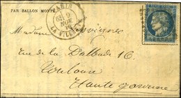 GC 4277 / N° 37 Càd PARIS / LA VILLETTE 9 NOV. 70 Sur Gazette N° 6 De La Maison Alphonse Giroux Pour Toulouse. Au Verso, - Guerra De 1870