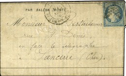 Etoile 20 / N° 37 Càd PARIS / R. ST DOMque ST GN 53 15 NOV.70 Sur Dépêche Ballon N° 6 Pour Sancerre. Au Verso, Càd D'arr - War 1870