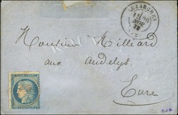 Càd Rouge PARIS SC 16 NOV. 70 / N° 37 Sur Enveloppe Sans Texte Pour Les Andelys. Au Recto, Càd De Passage T 17 LUZARCHES - Guerra De 1870
