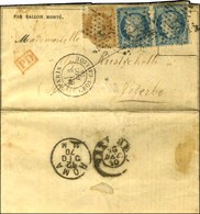 Etoile 27 / N° 28 + 37 (2) (quelques Defs) Càd PARIS / GROS CAILLOU 3 DEC. 70 Sur Gazette N° 13 Pour Viterbo (état De L' - Guerra De 1870
