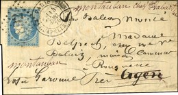 Gc 892 / N° 37 Càd PARIS / LA CHAPELLE ST DENIS 14 DEC. 70 Sur Lettre Pour Agen Réexpédiée à Montauban. Au Verso, Càd D' - Krieg 1870