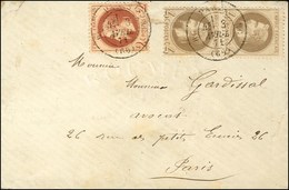 Càd RC PARIS RC (60) 3 AVRIL 1871 / N° 26 (pd) + 27 (2) Sur Lettre Pour Paris. Rare Association. - TB. - R. - Guerre De 1870