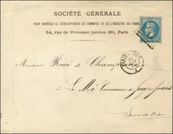 Enveloppe à En-tête Imprimé De La Société Générale Avec Texte Daté De Paris Le 20 Mai 1871 Pour Jouy En Josas, Losange A - Guerre De 1870