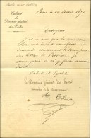 Texte Daté De Paris Le 14 Avril 1871 Avec En-tête Imprimé Du Cabinet Du Directeur Général Des Postes Signé (au Tampon) T - Guerre De 1870