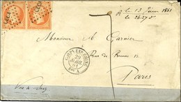 Losange CECA / N° 16 Paire (1 Ex Pd) Càd CORPS EXP. CHINE / Bau A 29 AVRIL 1861 Sur Lettre 3 Ports Insuffisamment Affran - Army Postmarks (before 1900)