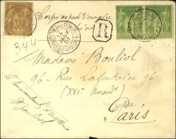 Càd 5 TRESOR ET POSTES AUX ARMEES 5 / CHINE / N° 80 + 102 (2) Sur Lettre Recommandée Du Corps Expéditionnaire De Chine. - Army Postmarks (before 1900)