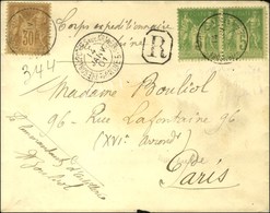 Càd 5 TRESOR ET POSTES AUX ARMEES 5 / CHINE / N° 80 + 102 (2) Sur Lettre Recommandée Du Corps Expéditionnaire De Chine. - Marques D'armée (avant 1900)