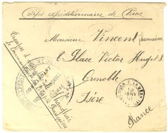 Càd CORR. DES ARMEES / SHANG-HAI Sur Lettre En Franchise Du Corps Expéditionnaire De Chine. Au Recto, Cachet Administrat - Army Postmarks (before 1900)