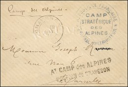 Càd De Fortune GRAVESON Sur Lettre En Franchise Pour Marseille. Griffe AT CAMP DES ALPINES / SECTION DE GRAVESON Et Cach - Sellos De La Armada (antes De 1900)