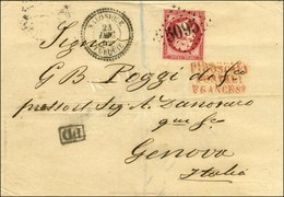 GC 5095 / N° 17A (1 Filet Effleuré) Càd SALONIQUE / TURQUIE Sur Lettre Pour Gènes. 1863. - TB / SUP. - Sonstige & Ohne Zuordnung