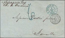 Càd Bleu SÉNÉGAL ET DÉPCES / GORÉE 6 MAI 68 Sur Lettre Avec Texte Daté De Carabane (Casamance) Le 26 Avril 1868 Pour Mar - Otros & Sin Clasificación