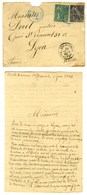 Cachet Bleu REUNION / ST DENIS / Col. Gen. N° 49 + 50 Sur Lettre Avec Texte Pour Lyon. Au Recto, Càd COR. D. ARMEES / PA - Otros & Sin Clasificación