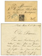 Càd Bleu Nlle - CALEDONIE / KONE / Col. Gen. N° 54 Sur Lettre Avec Texte Daté Poste Koné Le 1er Janvier 1887 Pour La Fra - Other & Unclassified