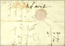 DEB. 9 / TROYES Rouge Sur Lettre Avec Texte Daté 1819. - TB / SUP. - Autres & Non Classés