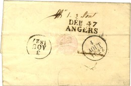 DEB. 47 / ANGERS Sur Lettre Avec Texte Daté 1827. - SUP. - Sonstige & Ohne Zuordnung