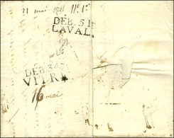 DEB. 51 / LAVAL + DEB. 34 / VITRE Sur Lettre Avec Texte Daté 1825. - TB / SUP. - Sonstige & Ohne Zuordnung