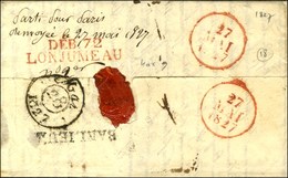 DEB. 72 / LONJUMEAU Rouge Sur Lettre Avec Texte Daté 1827. - SUP. - R. - Sonstige & Ohne Zuordnung