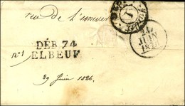 DEB. 74 / ELBEUF Sur Lettre Avec Texte Daté 1826. - SUP. - R. - Sonstige & Ohne Zuordnung