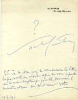 GUITRY Sacha (1885-1957), Acteur, Auteur Dramatique Et Cinéaste. - Andere & Zonder Classificatie
