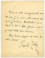 ZOLA Émile (1840-1902), écrivain. - Autres & Non Classés